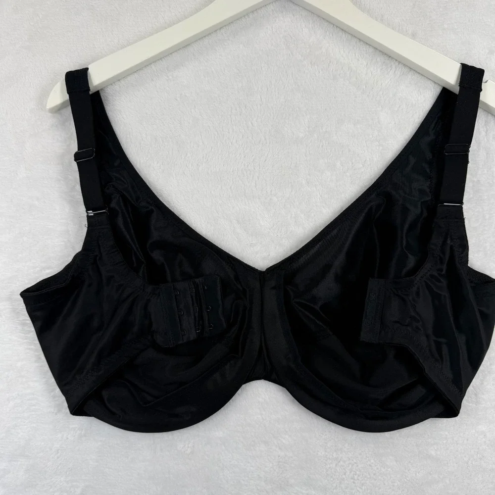 Glamorise 9003 Black Lace Mesh Full Coverage Underwire Bra Womens 36H US 36G‎ UK